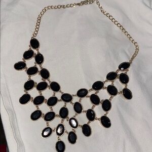Elegant Black and Gold Statement Necklace